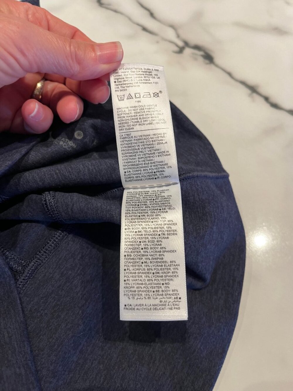 Athleta Salutation Stash Pocket II Softluxe Tights - Heather Navy Small - Picture 5 of 13